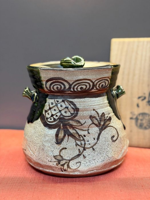 山口茂經典老水指一只織布燒茶道具帶原共箱保存良好瓷器底部帶款茶道必