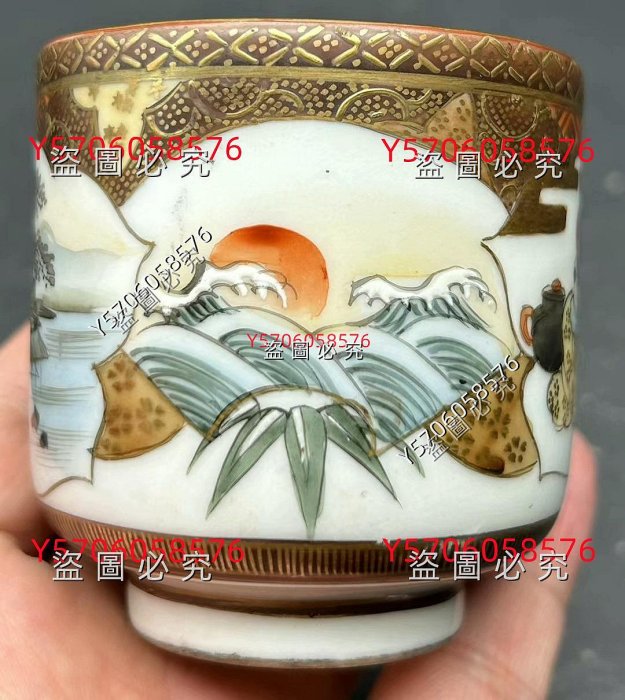 九谷燒：茶杯】 【規格】：口（6.1cm*高6.3cm） 【描述】： 日本明治