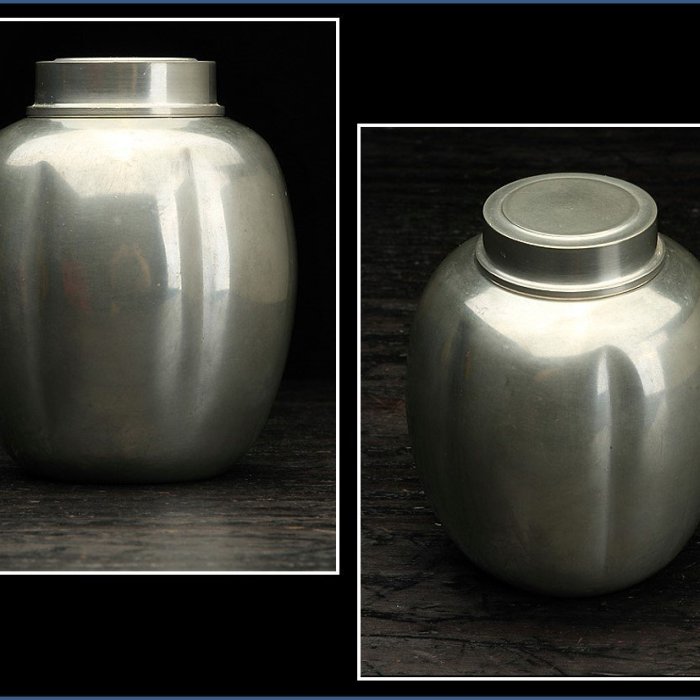 勇福堂》】日本茶道具－靜壽居藏苑造【純錫阿古陀式茶葉罐（茶罐）】共