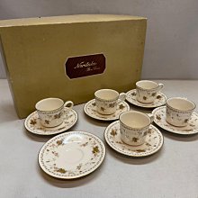 【倉庫整理品】希少品•【成化年製】染付小杯：MT 2-89 藏舊尋寶屋】日本名瓷NORITAKE Fine China 金彩花卉紋精緻瓷咖啡