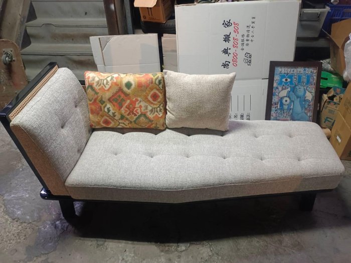 【尚典中古家具】復古質感貴妃布沙發 中古-二手-貴妃椅-貴妃沙發-沙發