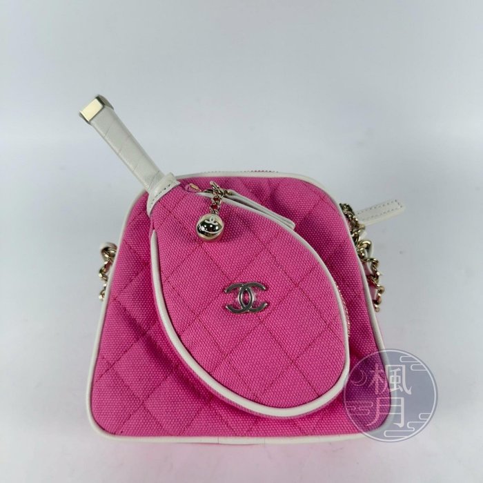 CHANEL 粉 網球 造型 小 鍊包