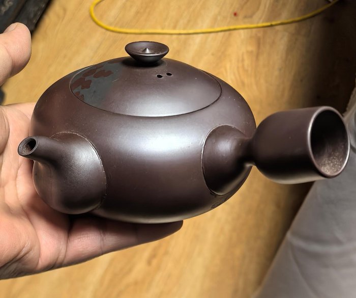 萬古焼 無形文化財 清水醉月 急須 在銘 清泉 酔月 窯印 煎茶道具 紫泥