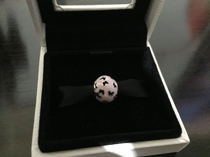 [全新］Pandora pink fluttering butterflies charm 潘朵拉 串飾 粉 蝴蝶