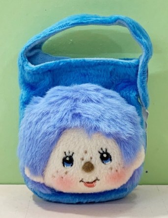 【震撼精品百貨】monchhichi 夢奇奇~手機袋/置物袋~絨毛藍頭#24833