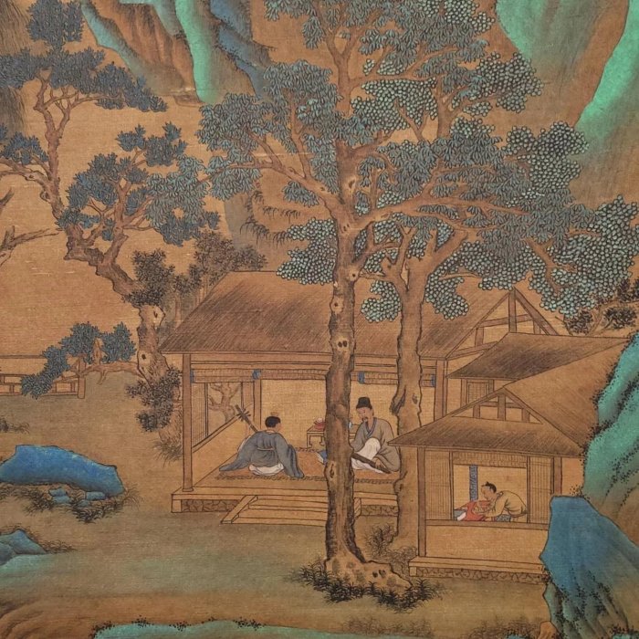 二手】唐代李思訓絹本山水人物立軸畫心尺寸46x79.5厘米2980 | Yahoo拍賣