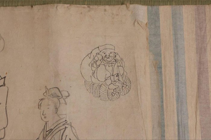 日本畫卷物美人畫人物花鳥紙本| Yahoo拍賣