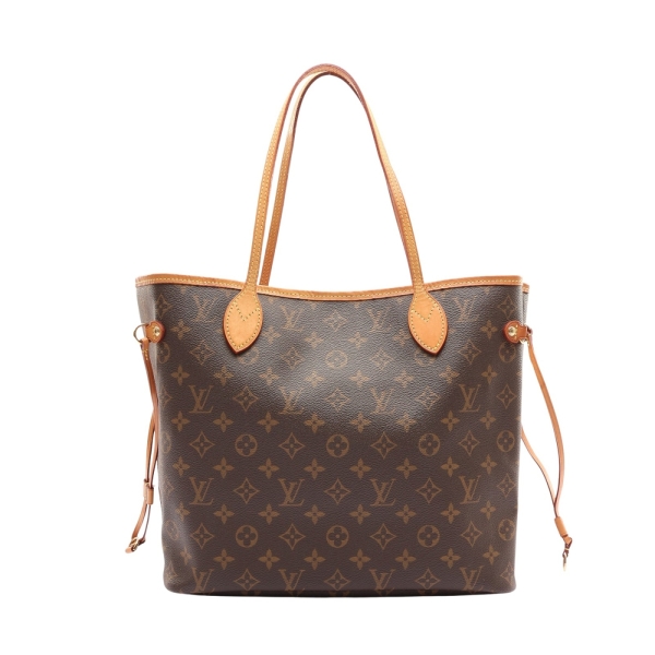 LOUIS VUITTON LV 路易威登 棕色 原花帆布/內裡櫻桃紅色 Neverfull MM 肩背包 M41178 【二手名牌BRAND OFF】