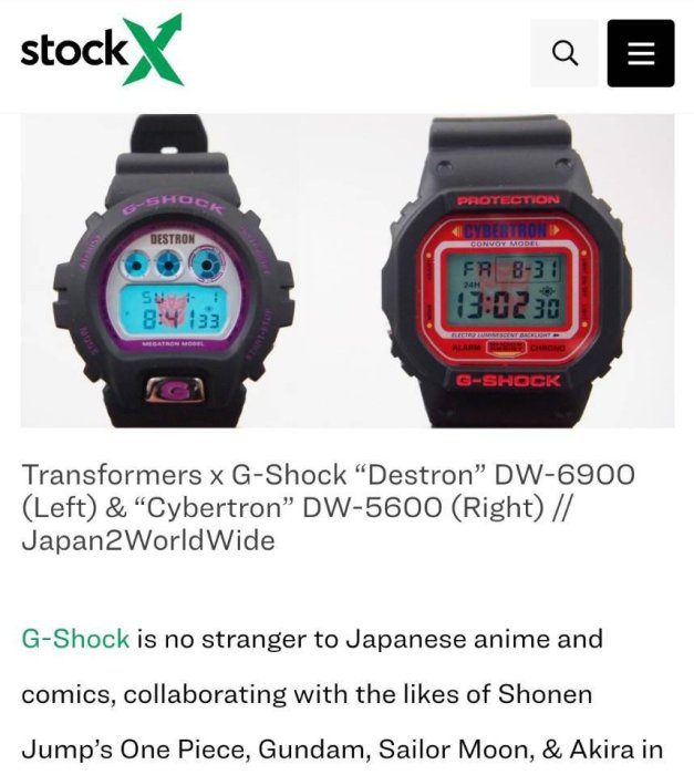 G Shock Megatron CASIO G-SHOCK DW-6900-FS Transformers Megatron
