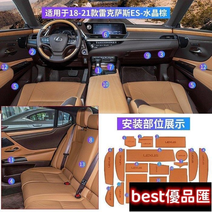100％原廠促銷 LEXUS 門槽墊 水杯墊 ES200 ES260 ES300H 12-21年 淩志水杯貼 雷克薩斯 新款ES 防塵墊