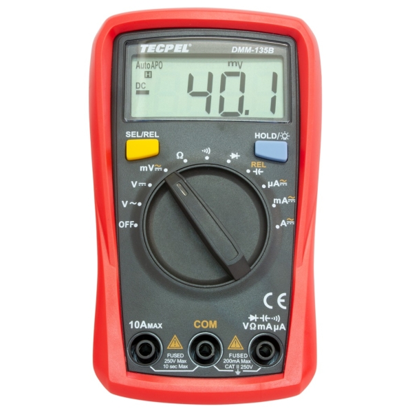泰菱電子◆DMM-135B 掌上型 三用電表 三用電錶 自動換檔 交直流 雙保險絲 TECPEL