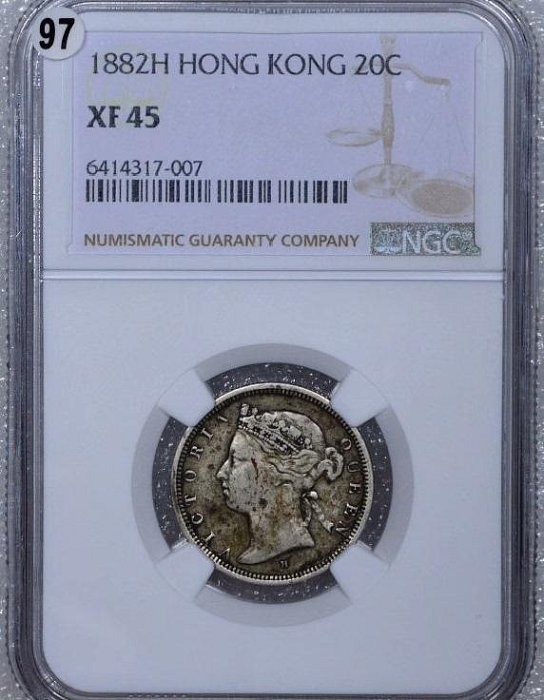 中国銀幣 香港 貳毫銀幣 1891年 H版 NGC 鑑定済 本物 レアロンドン
