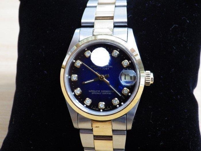 正ETA機芯 半金錶帶不褪色68273 68274 CARTIER 18K金ROLEX 漸藍面板 16233 69173 ㄧ元起標