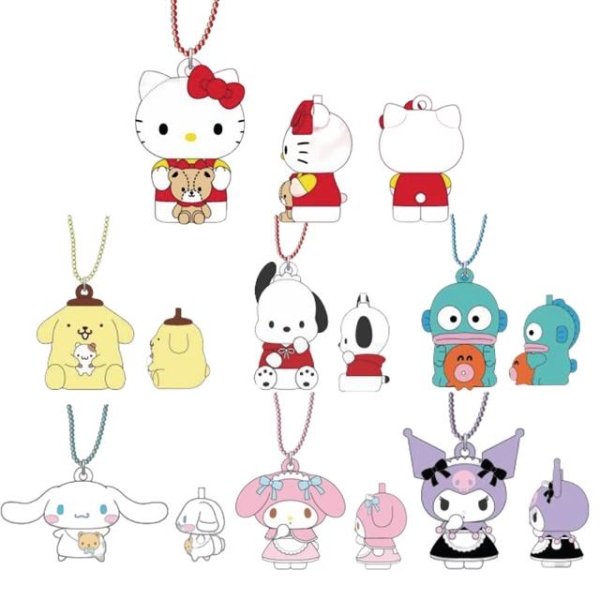 小禮堂 Sanrio 三麗鷗 PVC娃娃吊飾 Kitty 美樂蒂 酷洛米 布丁狗 大耳狗 帕帢狗 人魚漢頓