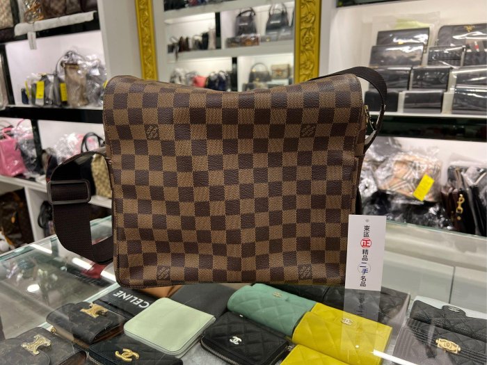 ㊣東區正精品㊣LV N45255 咖啡色棋盤格拉鍊上開包斜背包肩背包 RZ4384