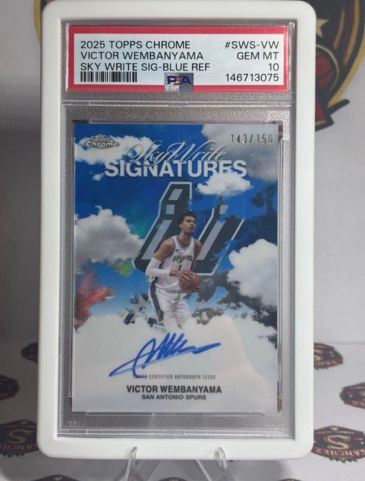 2025 Topps Chrome Victor Wembanyama Sky Write Auto Blue /150 PSA 10 限面交