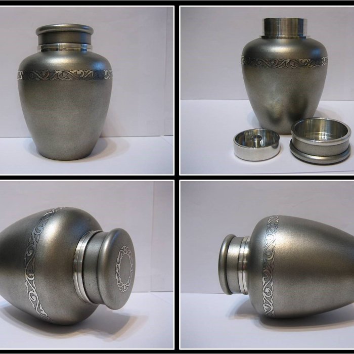 勇福堂》】日本茶道具－薩摩錫器大辻朝日堂造【純錫圖騰雲紋中型