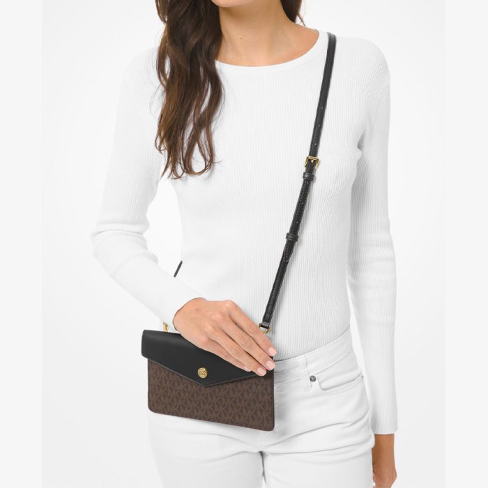 【Michael Kors】專櫃新款防刮牛皮 中款Maisie防刮皮革3合1 斜背包/側背包