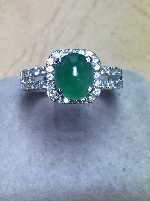 天寶流當品@@@天然A貨翡翠鑽石戒