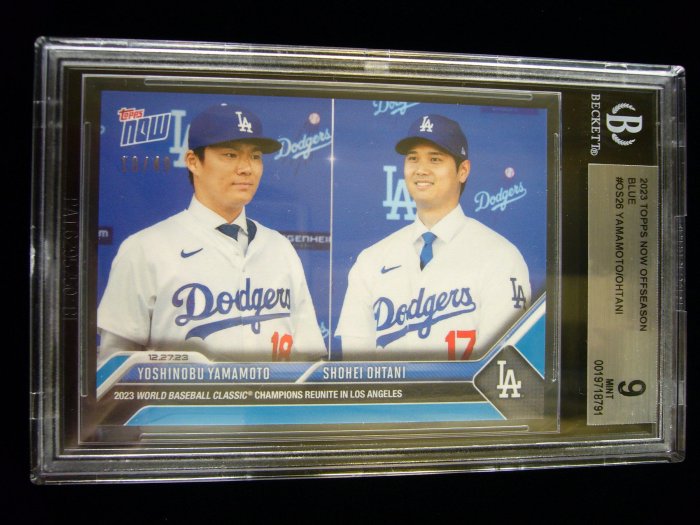 大谷翔平&山本由伸同背號漂亮限量49張新人年雙人加盟道奇隊記者會經典