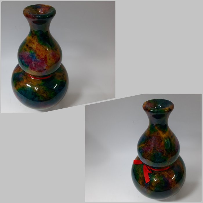 一品家專賣店** 七彩玉花蓮七彩玉花瓶七彩玉葫蘆#337 | Yahoo拍賣
