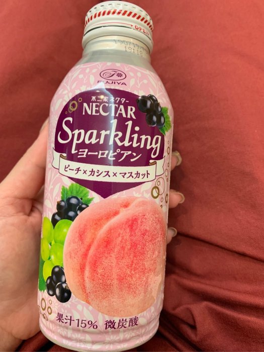 愛買JAPAN❤日本不二家罐裝飲料 氣泡水 桃子黑慄醋風味 每罐380ml 現貨