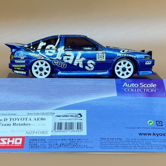京商ミニッツ　フォーミュラ Dトヨタ AE86 No.48 チームリタックス Kyosho Mini-z Body ASC TOYOTA Formula D AE86 No.48 Team