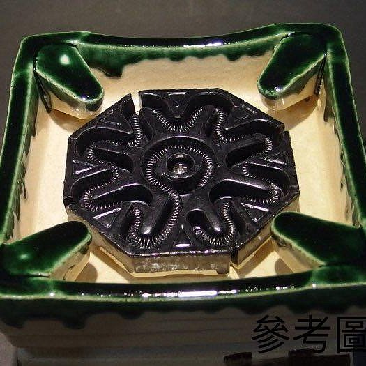 ☆清沁苑☆日本茶道具~野々田商店織部卓上江戶火鉢電熱器附鐵網~d843