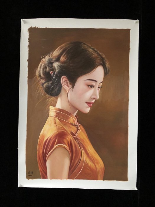 嚴選冷軍Signature大師級人物油畫，典藏尺幅100x70cm，推薦收藏精品