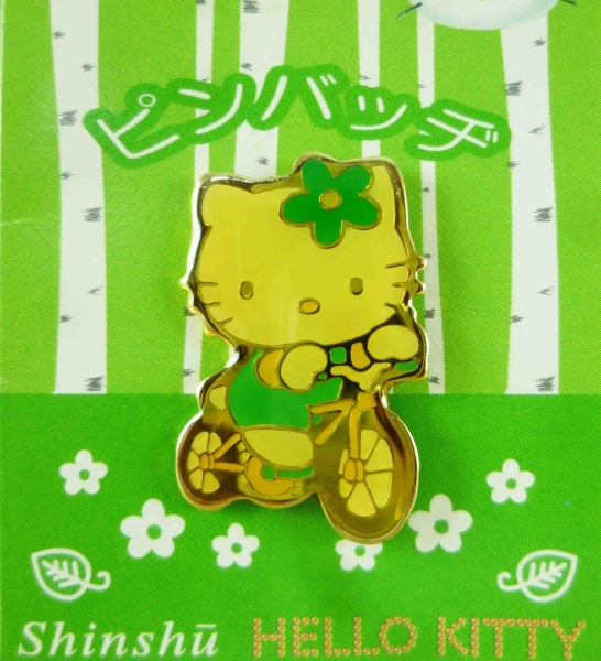 【震撼精品百貨】Hello Kitty 凱蒂貓~KITTY信州限量版徽章-腳踏車