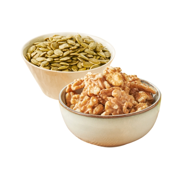【含運】烘焙原味南瓜籽大包裝580G+原味烘焙核桃420G大包裝 2入組 每日優果