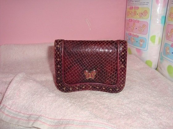 【正品附盒】ANNA SUI 安娜蘇皮質蛇紋蝴蝶款皮夾/名片夾/信用卡夾/證件夾