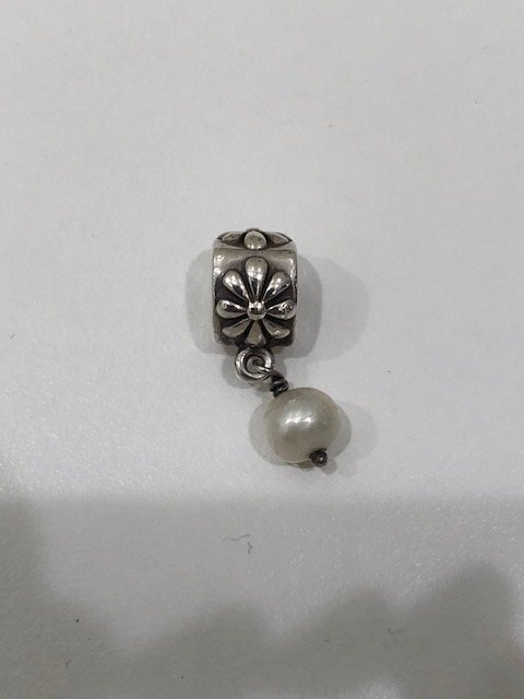 美國專櫃 二手正品 潘朵拉 PANDORA 純銀 鋯石 愛情鳥 花朵珍珠 charm 墜飾 吊飾 單顆出售