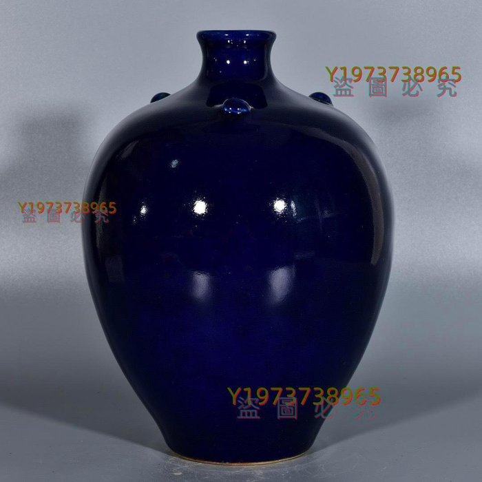 清乾隆單色釉寶石藍釉梅瓶；30x20；858006884yyd1301714 【漢矜閣