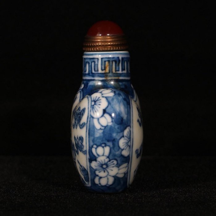 清康熙青花博古紋元寶鼻煙壺??尺寸高5.5直徑7厘米舊藏古玩古董【承古轩