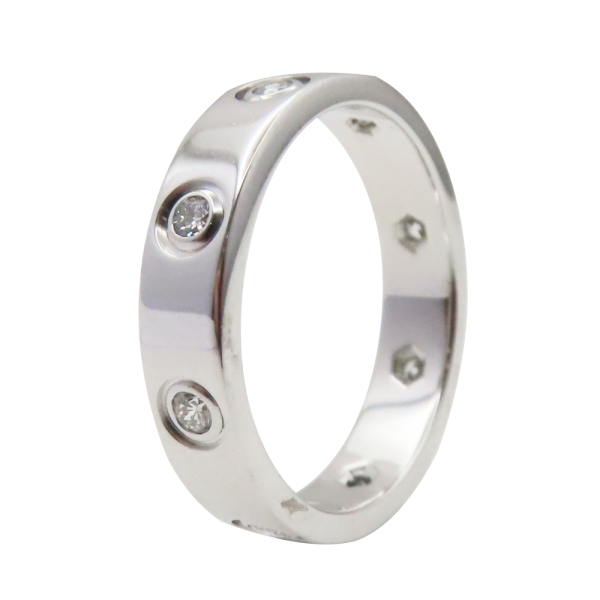 Cartier 卡地亞 18白K金 8個鑽 LOVE 戒指 小型款 【二手名牌BRAND OFF】