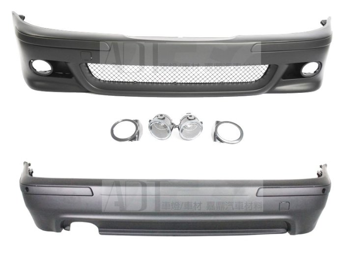 ~~ADT.車燈.車材~~BMW E39 95~02 PP材質 前保桿含霧燈+後保桿含後下巴 一套