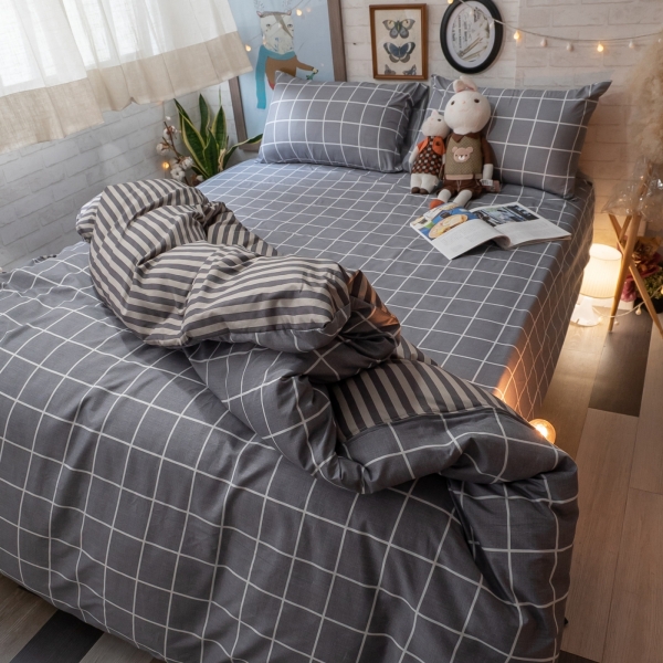 Ouni歐妮 D1雙人床包3件組 四季磨毛布 北歐風 臺灣製造 棉床本舖