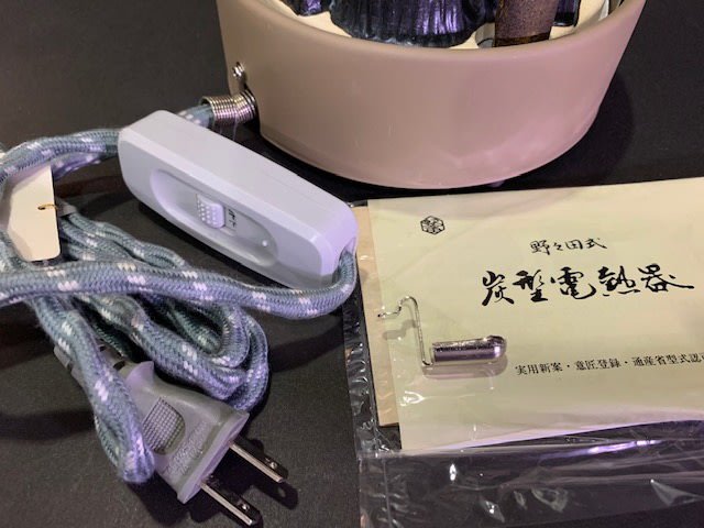 風炉型電熱器　野々田商店　一体型　100V-410W 3 日本野野田炭型電熱器(100v .410w) 野々田商店.鐵壺.茶釜火鉢風