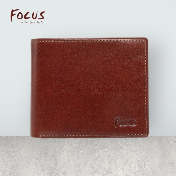 【寧寧小舖】台中35年老店 Focus 富可仕 咖啡色牛皮短夾 真皮無拉鏈 牛皮男短夾 男短夾區 FTB2950