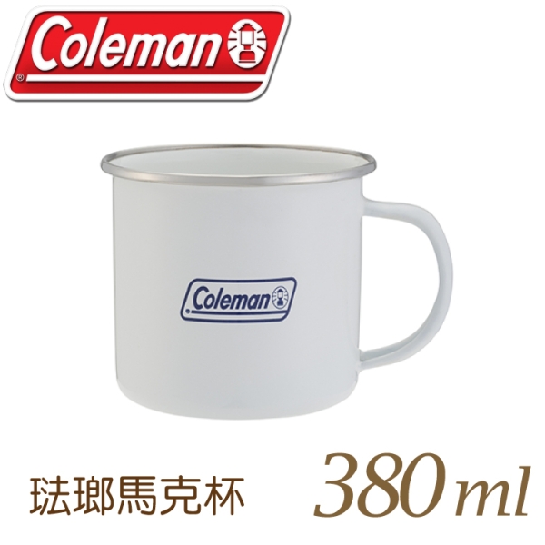 【Coleman 琺瑯馬克杯 380ml《白》】CM-32359/咖啡杯/牛奶杯/琺瑯杯/湯杯/水杯/露營餐具