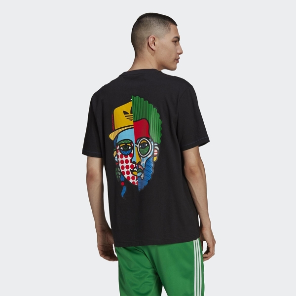 Adidas CRAIG & KARL 男裝短袖T恤休閒藝術人臉純棉黑【運動世界