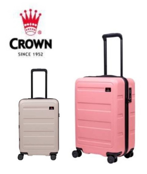 CROWN 熱賣款 21吋可登機 防盜拉鍊 輕量PC箱 登機箱/行李箱-2色 CF1783