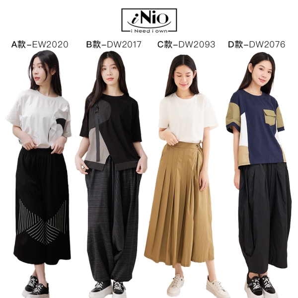 領券再折$109｜iNio 拼接風舒適修身鬆緊腰休閒褲 CYW1680