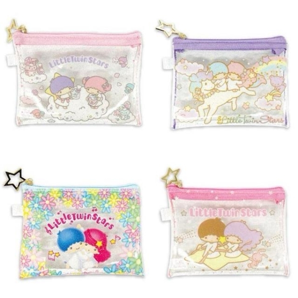 小禮堂 Sanrio 三麗鷗 雙子星 迷你PVC透明收納包 (星星拉鍊款)