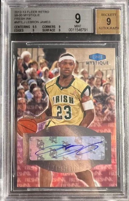 Lebron James 2012-13 Fleer Retro 99-00 Mystique Fresh Ink 簽名卡 貼簽