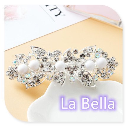 【快樂莊園精選】La Bella 日韓 ins 網紅款 時尚閃亮水鑽 髮夾 新娘髮飾(現貨)