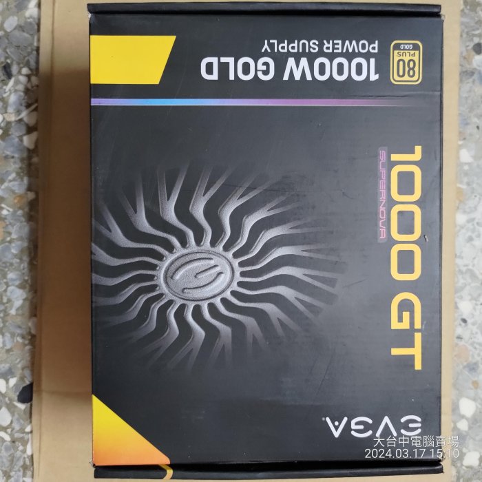 售 艾維克(EVGA) 1000GT/G5 1000瓦 電源供應器 @12CM風扇@ 出清價