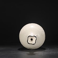 舊藏北宋定窯白釉深剔刻花卉龍紋鑲銀扣鳳頭大瓶尺寸高41公分口徑7公分