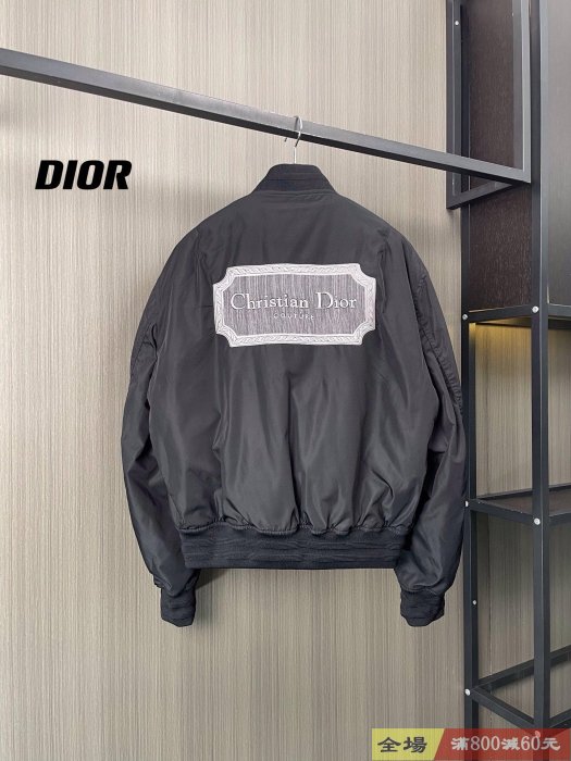 Dior/迪奧CD黑色經典刀片拉鏈飛行夾克外套  男女同款 顏色黑色 尺碼46 48 50 服飾 時裝 服裝【染香閣】【二手】-2024